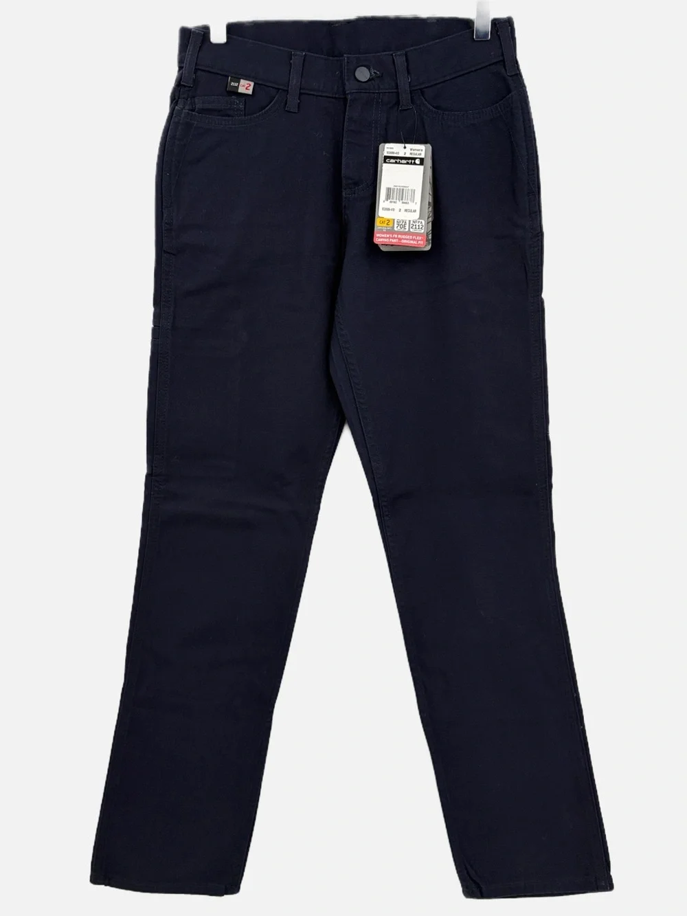 Carhartt FR Rugged Flex Canvas Work Pants Women’s 2R Navy Flame Resistant NWT